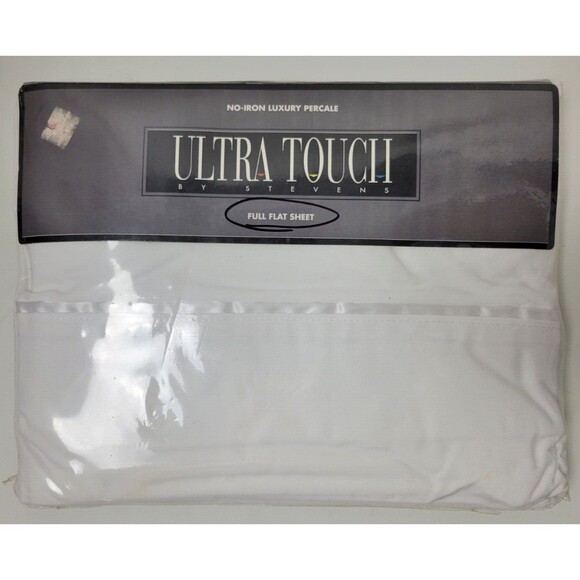 Vintage NIP Ultra Touch Stevens Luxury Percale Double Flat Sheet White - Picture 1 of 5